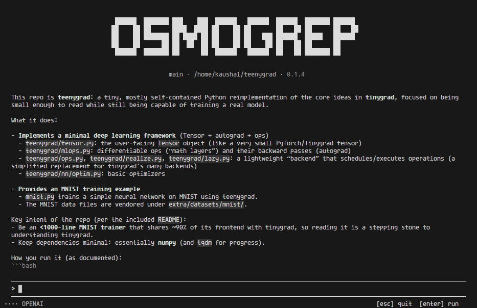 Osmogrep Runtime UI